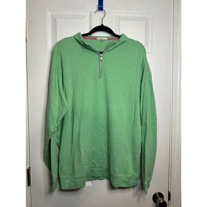 Peter Millar Green 1/4 Zip 100% Cotton Pullover Sweater Size XL‎